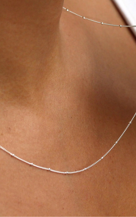 Sterling silver satellite necklace