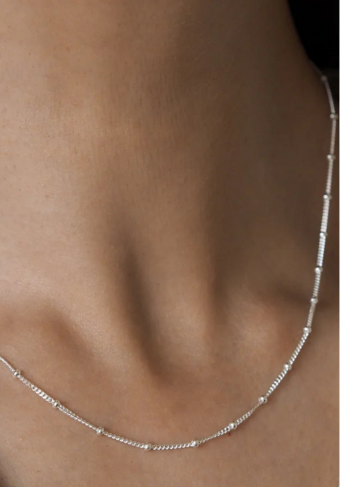 Sterling silver satellite necklace