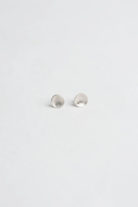 Sterling silver mini molten stud earrings